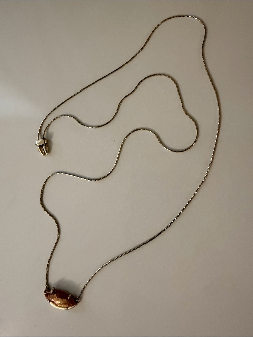 Kendra Scott Meghan Gold Crackled Brown Mother of Pearl Necklace